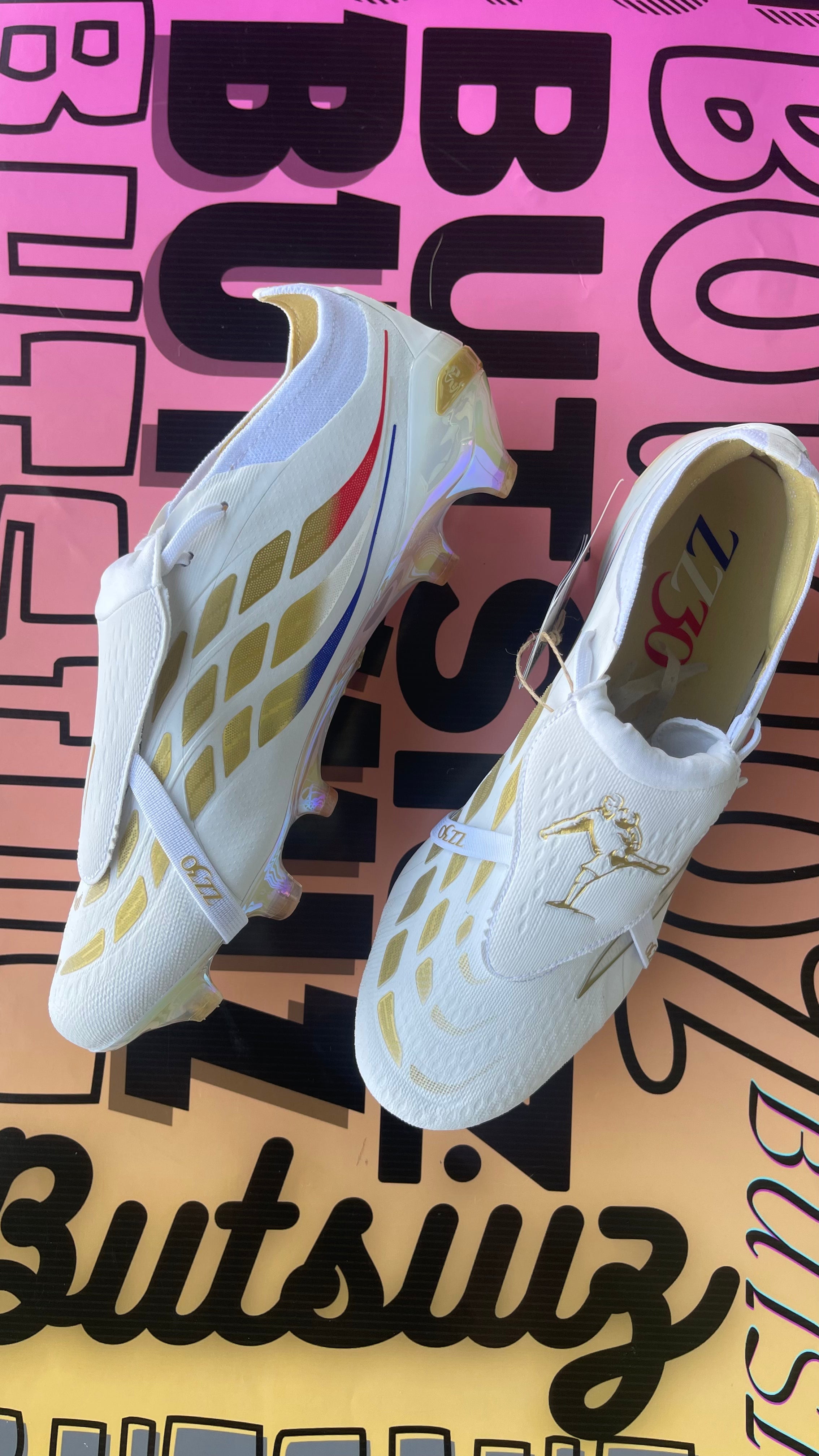 adidas Predator Elite Zidane Fold-Over Tongue FG Soccer Cleats – White / Gold
