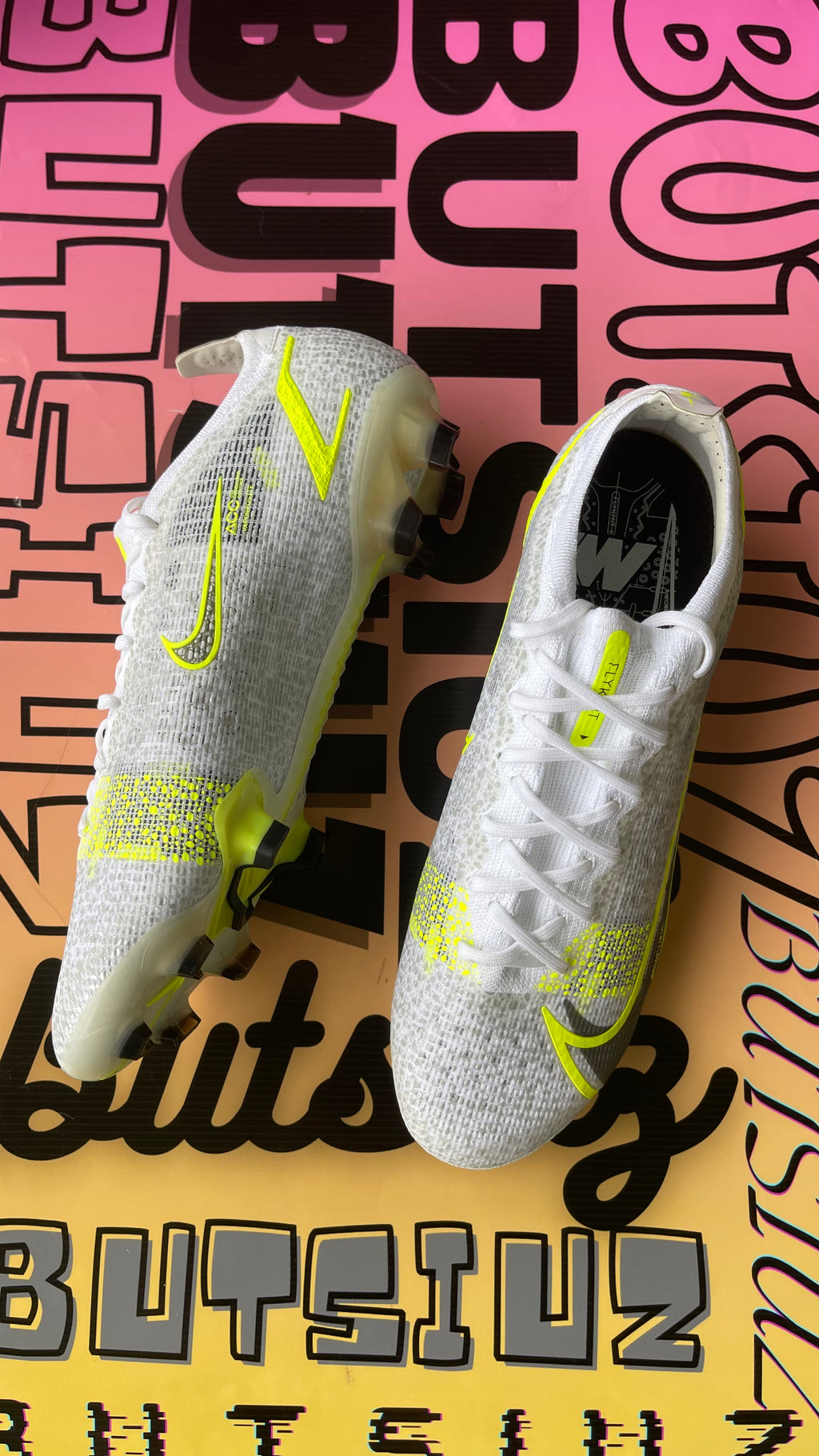 Nike Mercurial Vapor 14 Elite FG Soccer Cleats White/Black/Metallic Silver – US 12