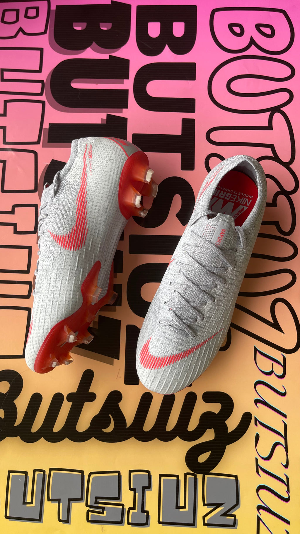 Nike Mercurial Vapor 12 Elite FG Soccer Cleats Wolf Grey/LT Crimson – US 7