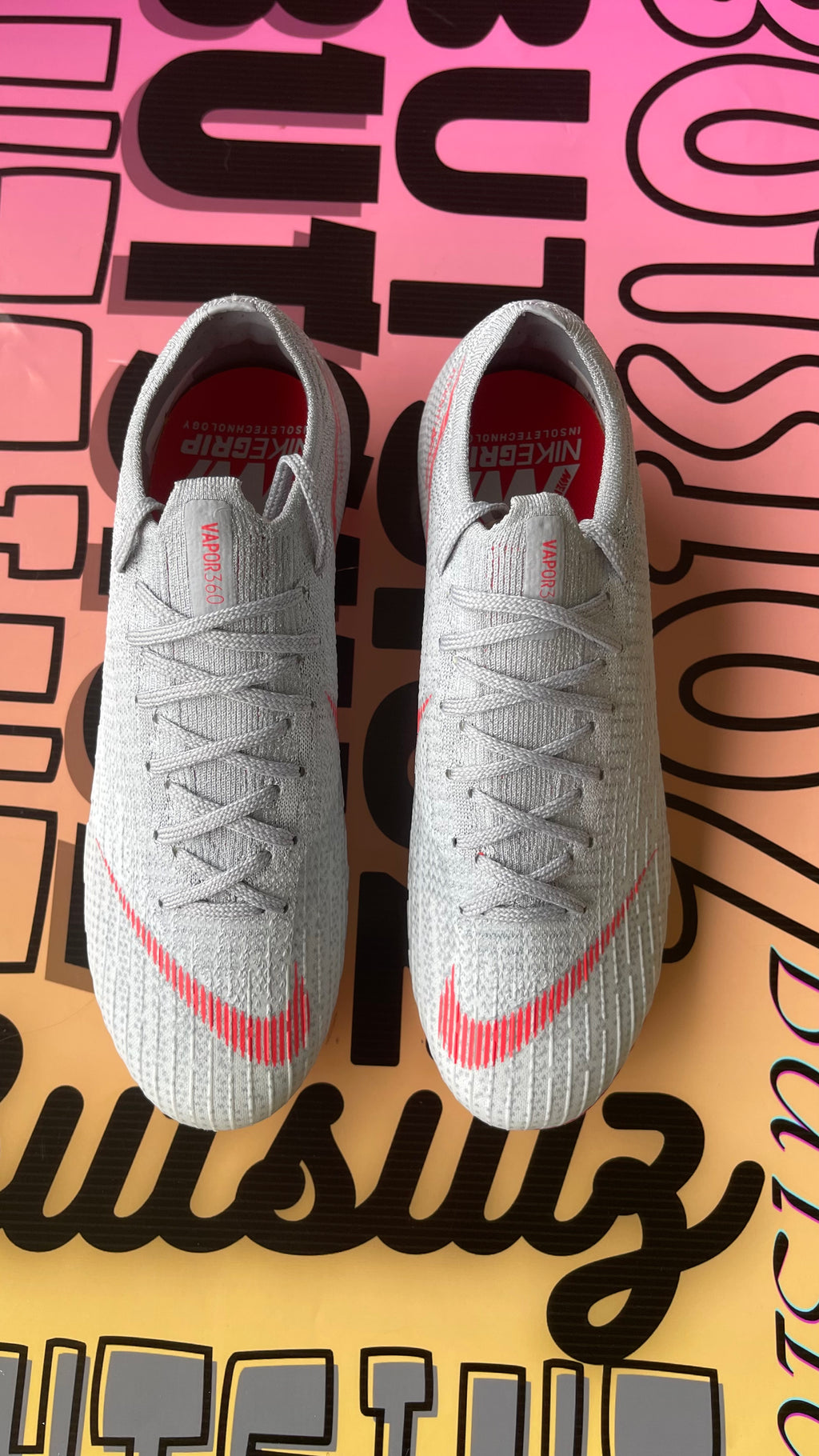 Nike Mercurial Vapor 12 Elite FG Soccer Cleats Wolf Grey/LT Crimson – US 7