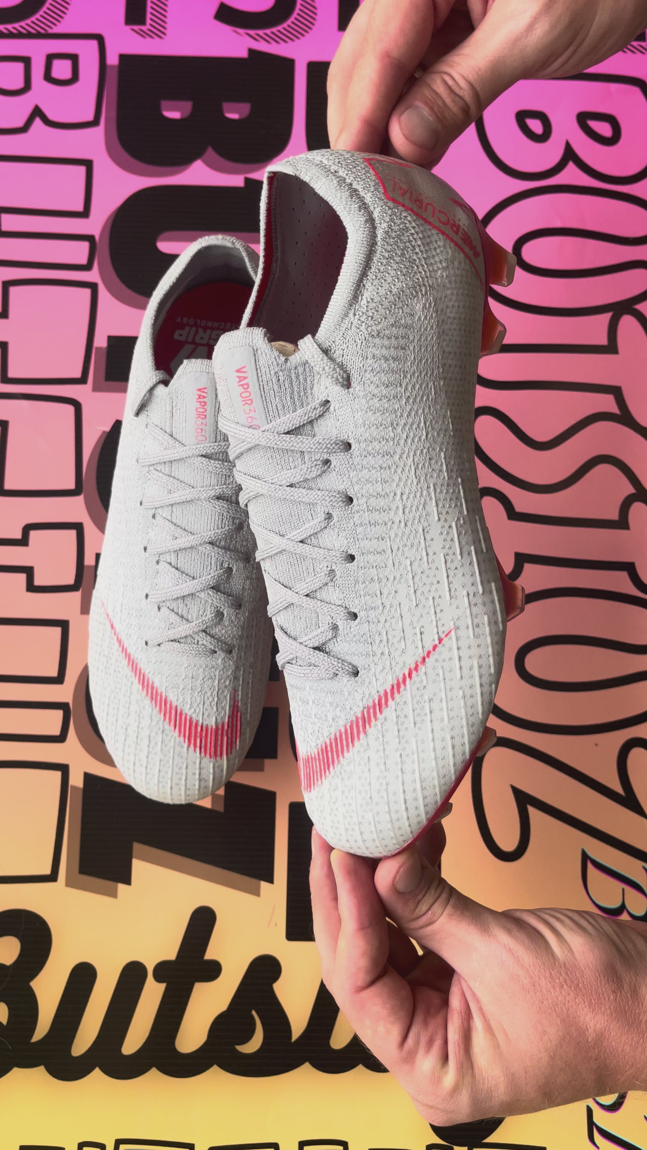 Nike Mercurial Vapor 12 Elite FG Soccer Cleats Wolf Grey/LT Crimson – US 7